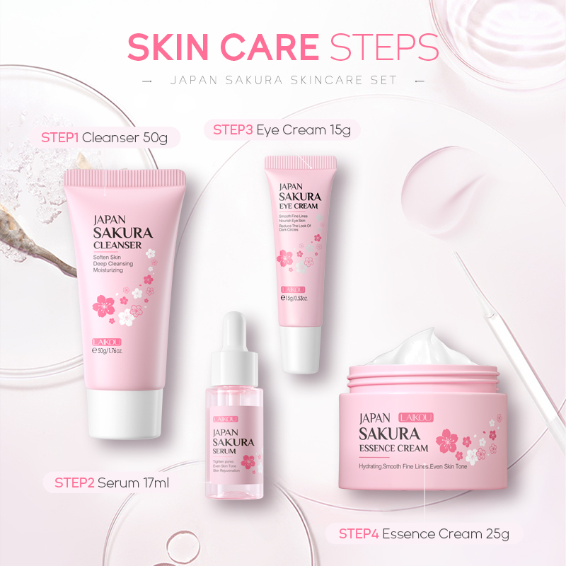 Laikou Japan Sakura Whitening Skin Care 4Pcs Set