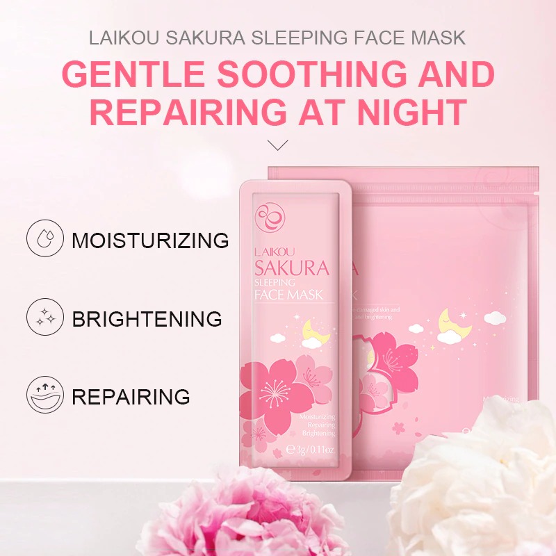 Laikou Sakura Sleeping Face Mask - 3 G