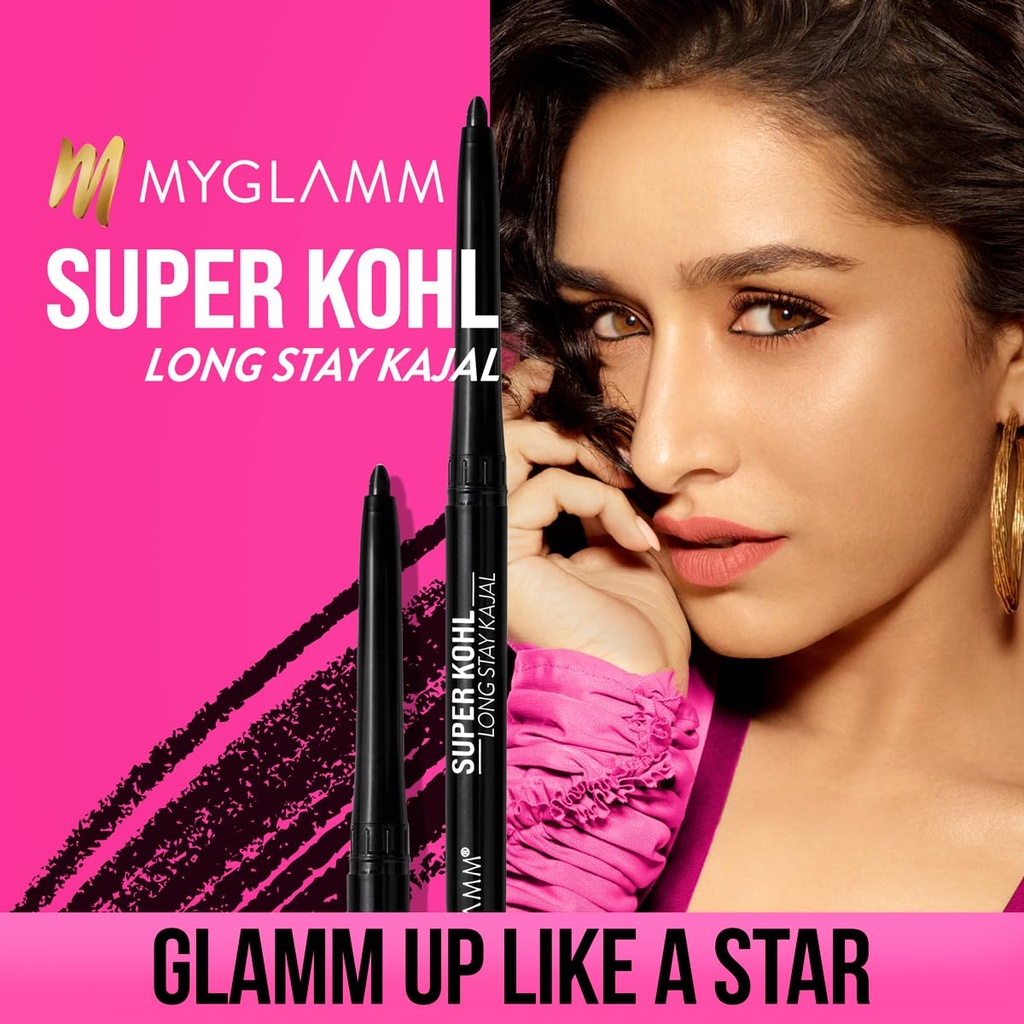 MyGlamm Super Kohl Long Stay Kajal Matte Finish