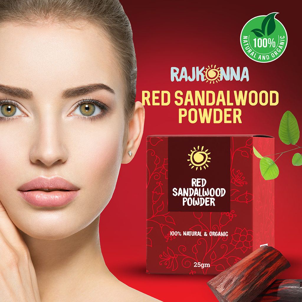 Rajkonna 100% Natural & Organic Red Sandalwood Powder(25g)