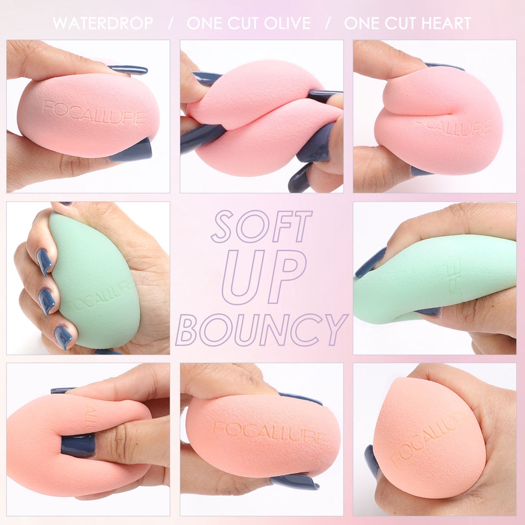 FA136 - Focallure MATCHMAX Latex-Free Beauty Blender - One Cut Olive