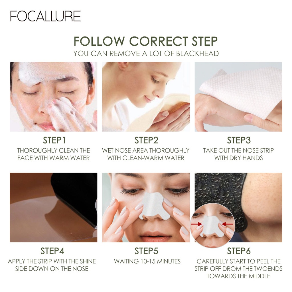 FA171 - Focallure Black Head Remover Pore Strips - 5pcs