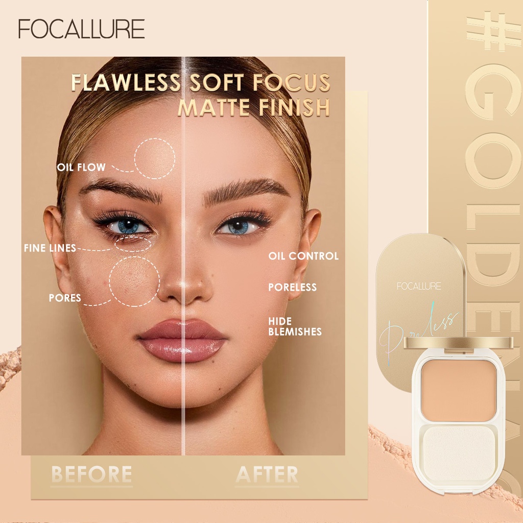 FA206 - Focallure Poreless Compact Powder - 10g