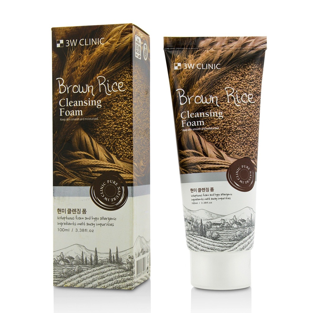 3W Clinic Brown Rice Cleansing Foam